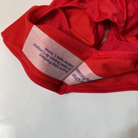 NEW bikini bottom Women's LC Lauren Conrad Ruffle Bikini Bottoms red SZ XL - Picture 8 of 8